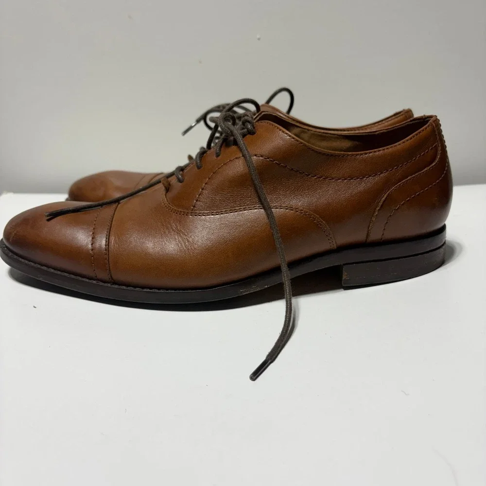 Cole Haan Grand.OS Cap Toe Oxford Mens 9.5 Brown Leather Dress Shoes Business